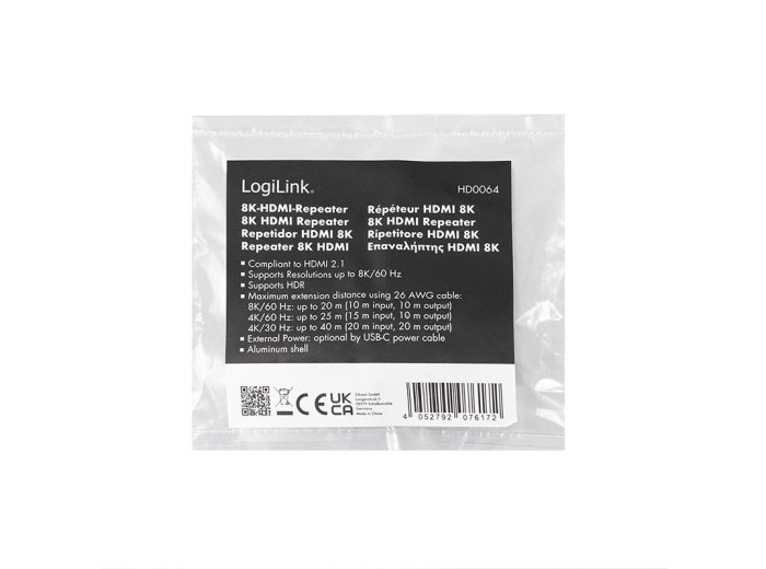 Repeater HDMI, 8K/60HZ, HDCP2.3, Alu, niebieski