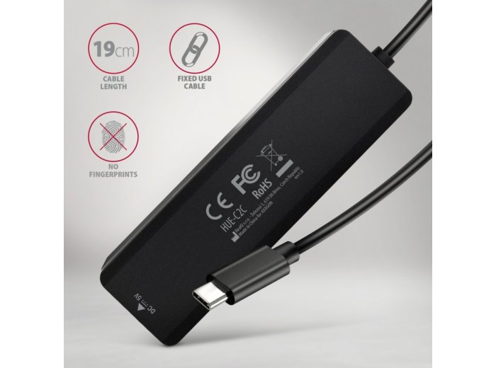 HUE-C2C HUB 4-portowy 5gbps 2x USB-A 2x USB-C , USB-C power IN, kabel Type-C 19cm
