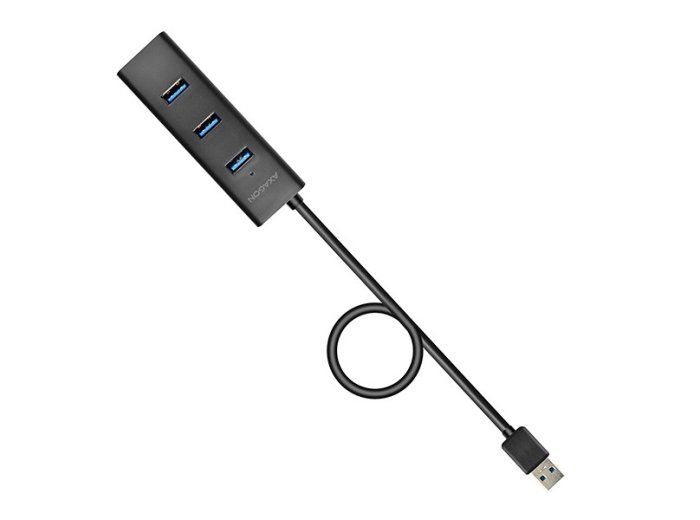 HUE-S2BP Hub 4-portowy USB 3.2 Gen 1, 1.2m kabel, zasilacz sieciowy