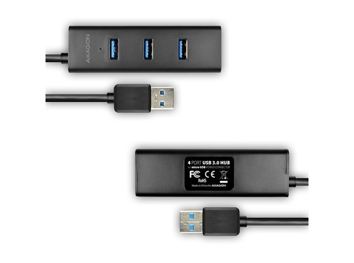 HUE-S2BP Hub 4-portowy USB 3.2 Gen 1, 1.2m kabel, zasilacz sieciowy