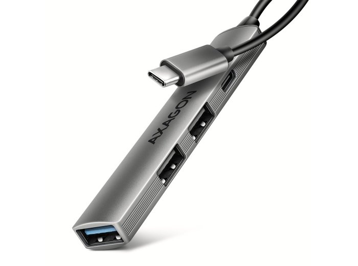 HUE-STC HUB 4-portowy 1x USB-A 5Gbps, 2x USB2.0 + 1x USB-C 2.0, 12cm kabel USB-C