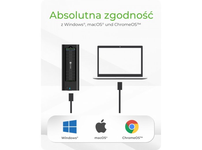Stacja dokująca IB-180MC-C31 M.2 NVMe&SATA Docking, USB 3.2 (Gen2) Type-C, Aluminium