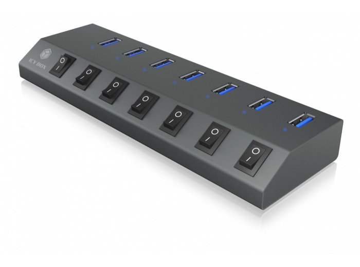 IB-HUB1701-C3 7xUSB Type-A, włącznik/wyłącznik dla każdego USB portu