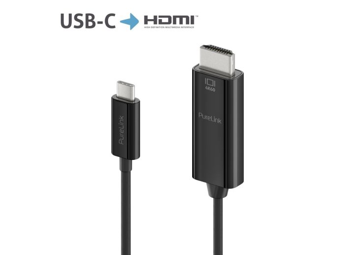 PureLink IS2201-010 adapter kablowy 1 m USB Type-C HDMI Czarny