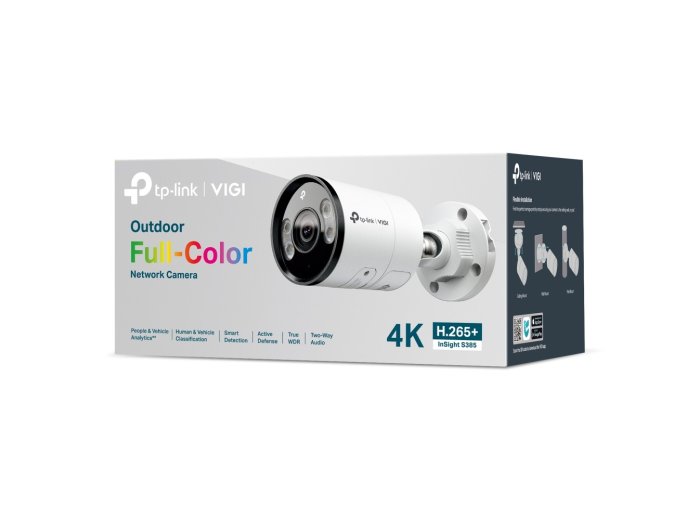 Kamera InSight S385(4mm)  Zewnętrzna, w pełni kolorowa kamera sieciowa VIGI typu Bullet, 8MP