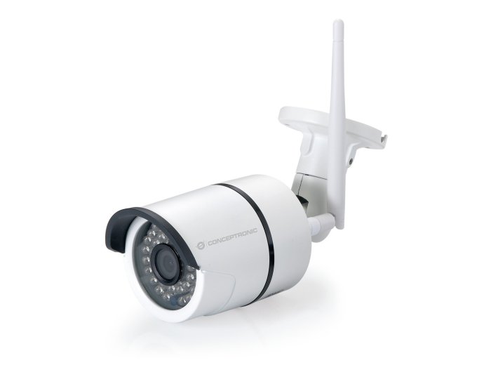 Bezprzewodowa kamera IP w chmurze Conceptronic JARETH HD - Sieciowa kamera bezpieczeństwa - Zewnętrzna - Odporna na warunki atmosferyczne - Kolor (dzień i noc) - 1,3 MP - 1280 x 720 - 720p - Stała ogniskowa - Bezprzewodowa - Wi-Fi - LAN 10/100 - H.26