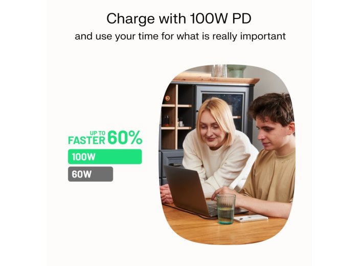 Kabel USB-C-USB-C PowerFlex 100W silikonowy 2m zielony