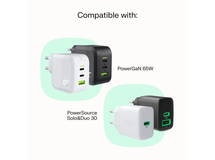 Kabel USB-C-USB-C PowerFlex 100W silikonowy 0.3m biały