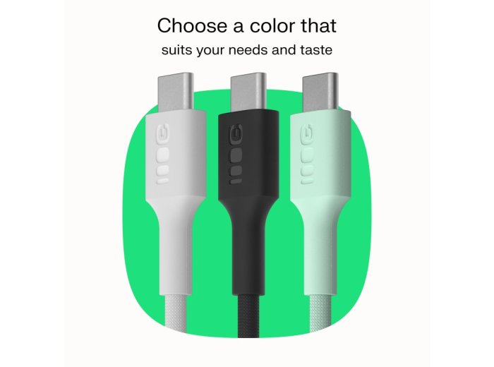 Kabel USB-C-USB-C PowerStream 100W oplot 1,2m zielony