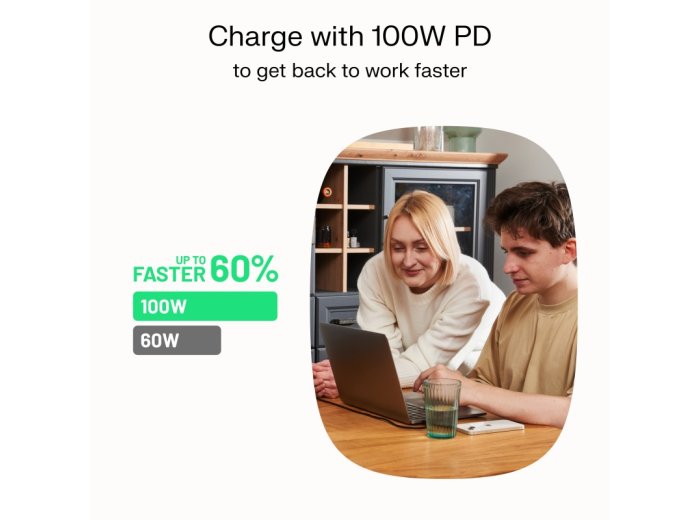 Kabel USB-C-USB-C PowerStream 100W oplot 2m zielony