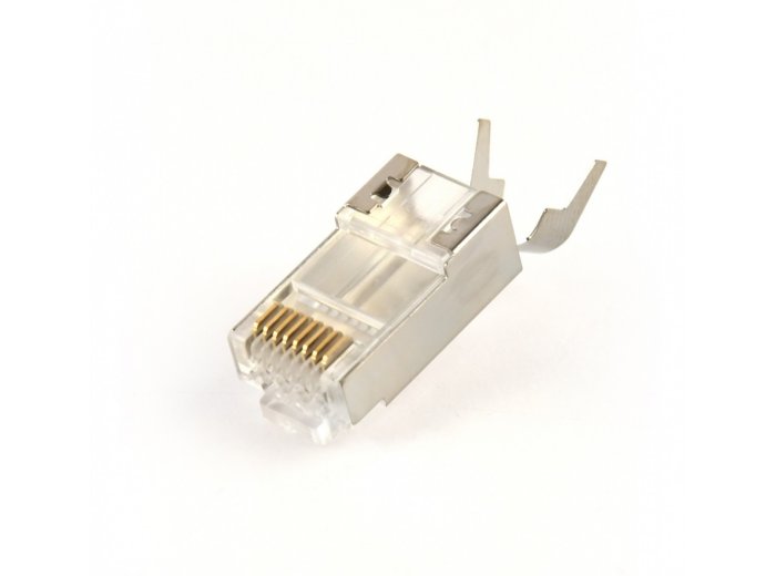 Wtyk modułowy przelotowy ekranowany CAT7 15u złocony CAT7 15u złocony, 50 szt. w opakowaniu