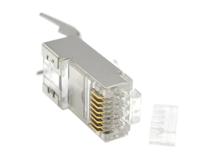 Wtyk modułowy przelotowy ekranowany CAT7 15u złocony CAT7 15u złocony, 50 szt. w opakowaniu