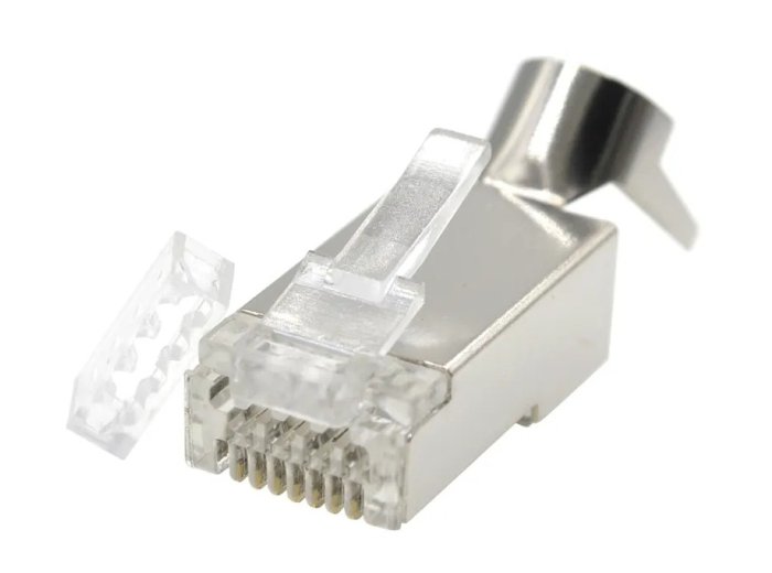 Wtyk modułowy przelotowy ekranowany CAT7 15u złocony CAT7 15u złocony, 50 szt. w opakowaniu