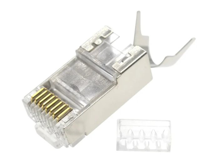 Wtyk modułowy przelotowy ekranowany CAT7 15u złocony CAT7 15u złocony, 50 szt. w opakowaniu