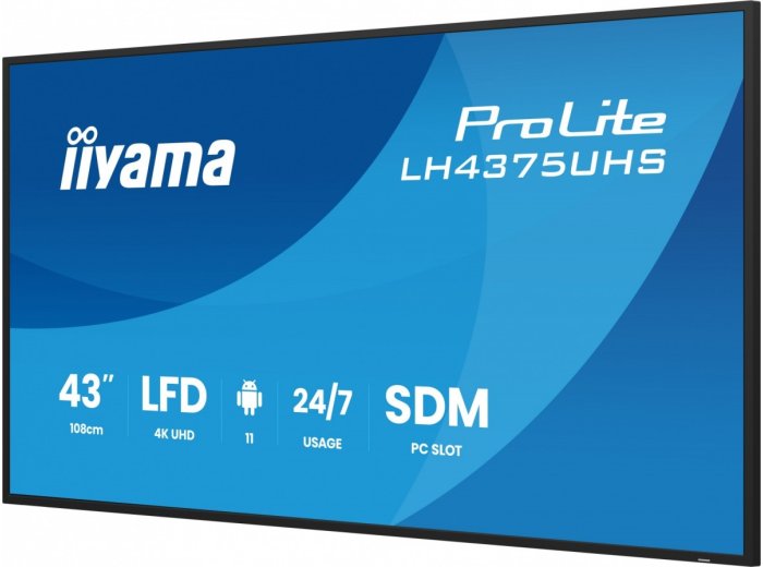 Monitor 43 cale LH4375UHS-B2AG,24/7,IPS,ANDROID.11,4K, WiFi,          iiSignage2, FailOver, EShare, 24/7, full daisy chain