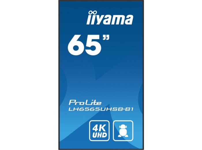 *IIYAMA 65'LH6565UHSB-B1, 24/7,IPS,ANDROID.11,4K,800cd, iiSignage2, SDM, 2x HDMI, DP, 2x USB,2x 10W, RJ45, WiFi, 4/32GB, PION/POZIOM, 400x400(vesa)