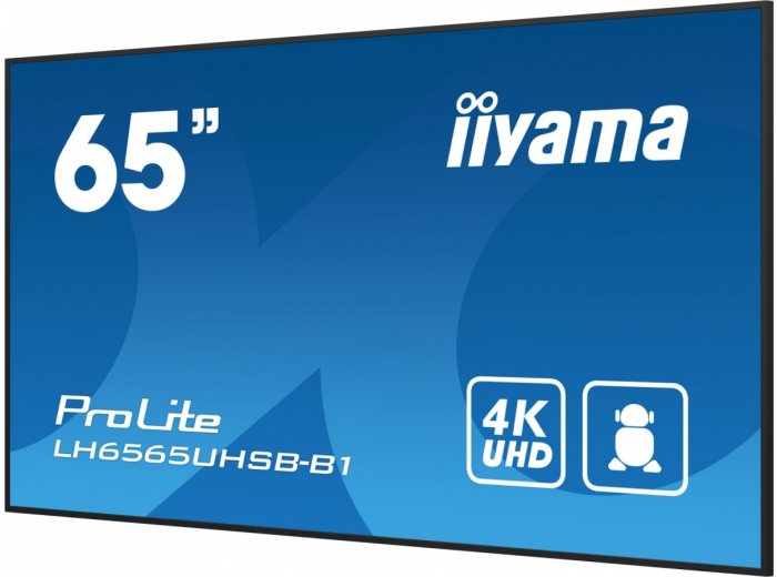 *IIYAMA 65'LH6565UHSB-B1, 24/7,IPS,ANDROID.11,4K,800cd, iiSignage2, SDM, 2x HDMI, DP, 2x USB,2x 10W, RJ45, WiFi, 4/32GB, PION/POZIOM, 400x400(vesa)