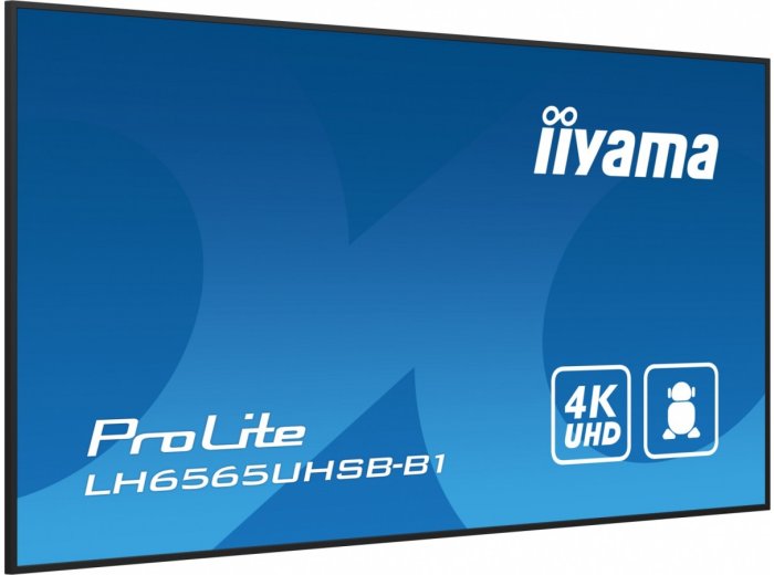 *IIYAMA 65'LH6565UHSB-B1, 24/7,IPS,ANDROID.11,4K,800cd, iiSignage2, SDM, 2x HDMI, DP, 2x USB,2x 10W, RJ45, WiFi, 4/32GB, PION/POZIOM, 400x400(vesa)