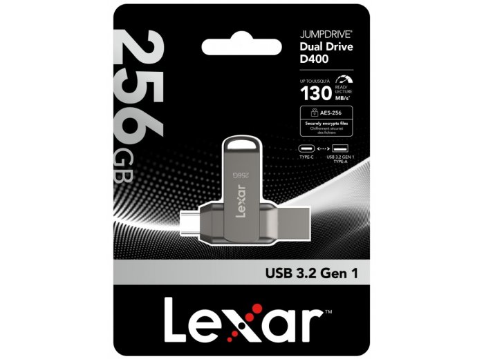 Pendrive Dual Drive D400 256GB USB-C/A 3.1 130MB/s