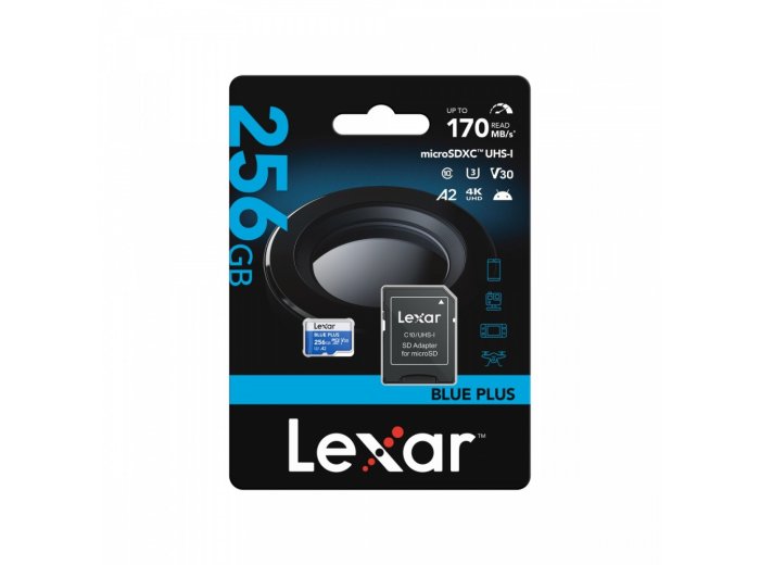 Karta pamięci microSD 256GB C10 A2 U3 V30 170MB/s Blue Plus