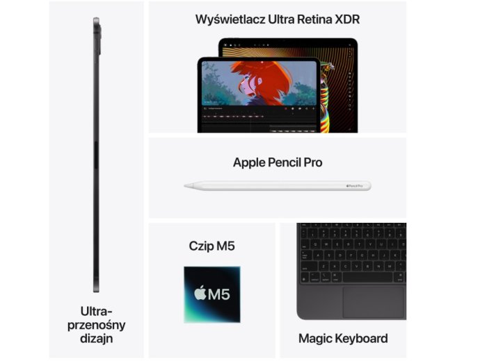 iPad Pro 13-calowy Wi-Fi 2 TB ze szkłem standardowym - Srebrny