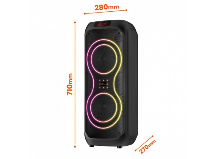 Głośnik bluetooth power audio MAX MT3185 Bluetooth 5.3+EDR/TWS/MP3/MicroSD/USB/AUX/Karaoke/USB-C/RMS 120W/PMPO 1400W