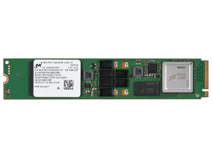 Dysk SSD Micron 7450 PRO 1.92TB M.2 (22x110) NVMe Gen4 MTFDKBG1T9TFR-1BC1ZABYYT (DWPD 1) Tray
