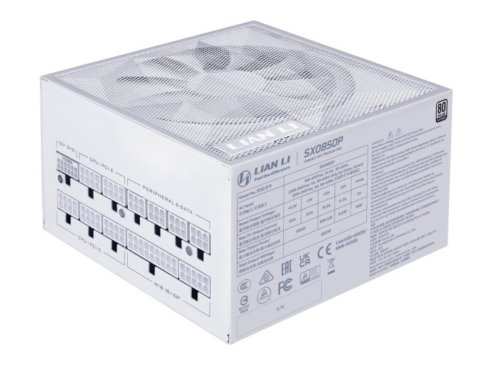 Lian Li SX0850P moduł zasilaczy 850 W 20+4 pin ATX ATX Biały