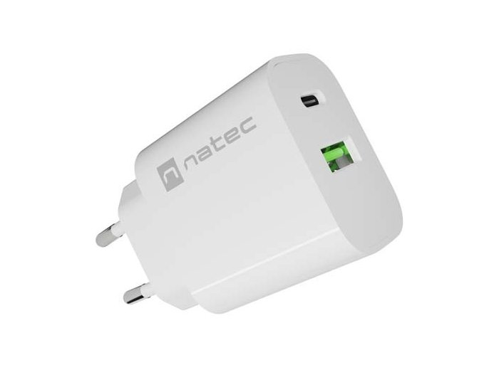 Ładowarka sieciowa Ribera 1xUSB-A 1xUSB-C 20W biała