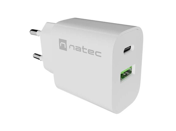 Ładowarka sieciowa Ribera 1xUSB-A 1xUSB-C 20W biała