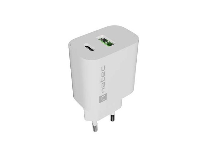 Ładowarka sieciowa Ribera 1xUSB-A 1xUSB-C 20W biała