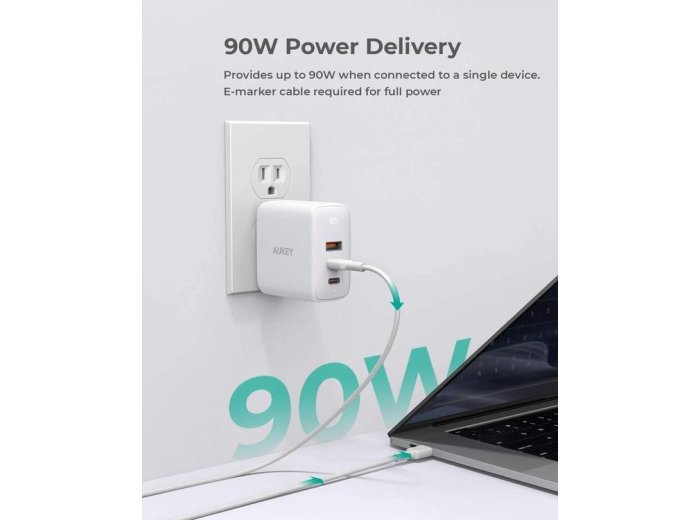 PA-B6S White Omnia Mix GaN ładowarka sieciowa 3xUSB (2xUSB C+1xUSB A) 90W
