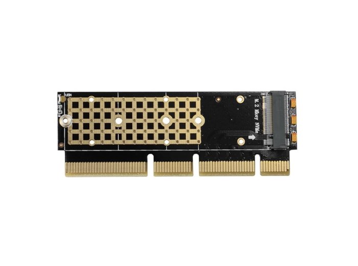 PCEM2-1U Adapter wewnętrzny PCIe x16/x8/x4, M.2 NVMe M-key slot, 1U