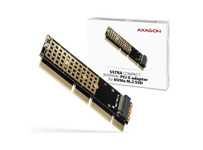 PCEM2-1U Adapter wewnętrzny PCIe x16/x8/x4, M.2 NVMe M-key slot, 1U