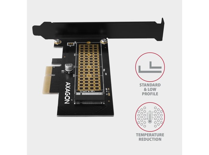 PCEM2-N Adapter wewnętrzny PCIe x4, 1x M.2 NVMe M-key slot, SP & LP