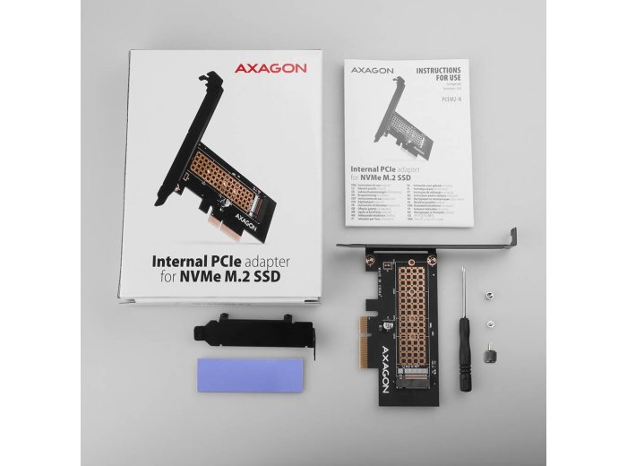 PCEM2-N Adapter wewnętrzny PCIe x4, 1x M.2 NVMe M-key slot, SP & LP