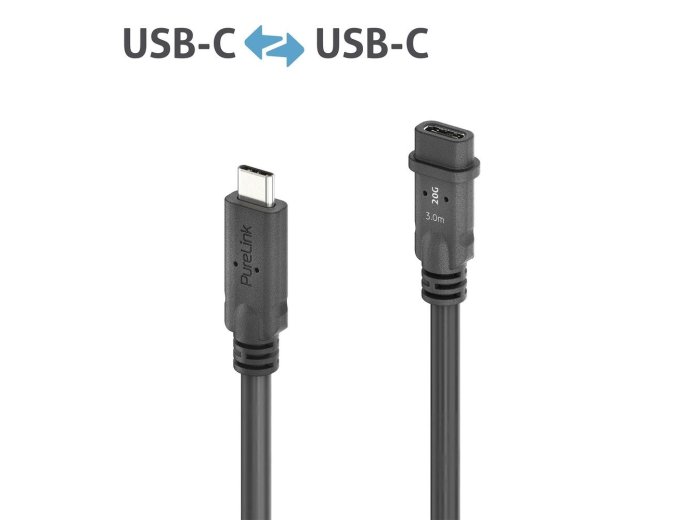 Przedłużacz USB4 Gen2 USB-C M/F pasywny 3m