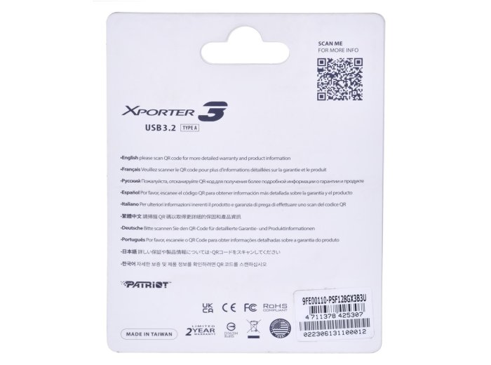 PARTIOT FLASHDRIVE Xporter 3 128GB Type A USB3.2