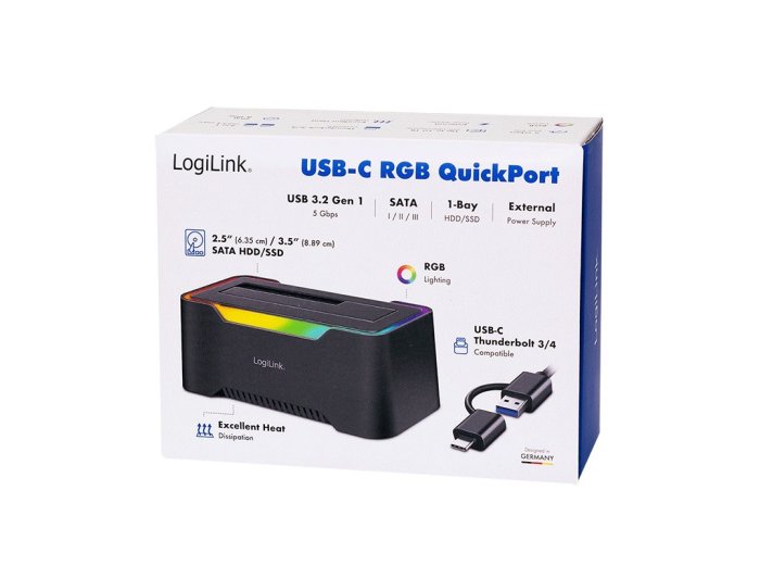 Stacja dokująca USB-C do HDD/SDD 2.5/3.5'