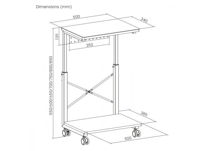 Podstawka wózek pod komputer CPU RS430 max 80kg