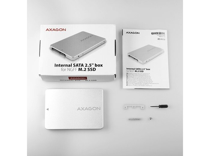 RSS-M2SD Wewnętrzna obudowa 2.5" z interfejsem SATA do dysków SSD M.2 SATA, srebrny
