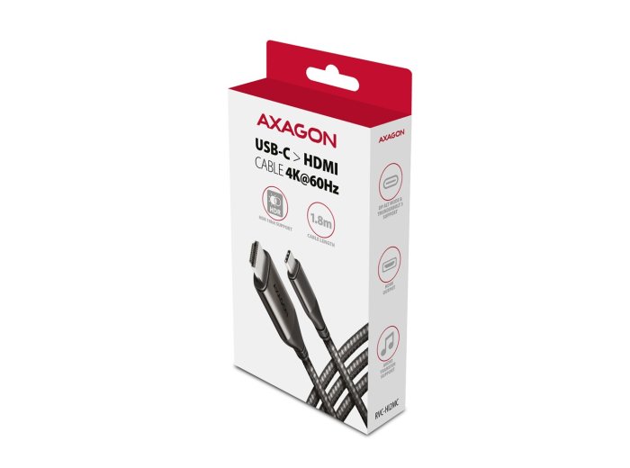 RVC-HI2MC Adapter aktywny USB-C -> HDMI 2.0 4K/60Hz Aluminiowy, 1.8m kabel