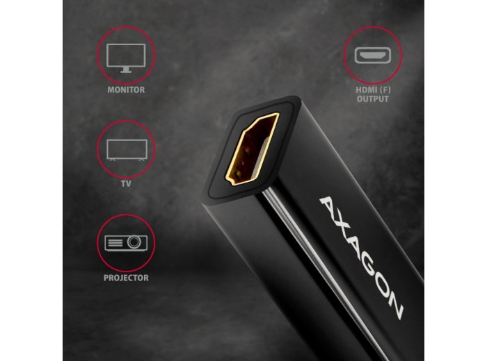 RVD-HI14N Adapter aktywny DisplayPort -> HDMI 1.4, 4K/30Hz, kabel 18cm