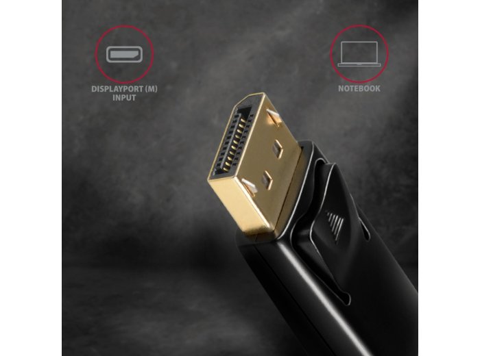 RVD-HI14N Adapter aktywny DisplayPort -> HDMI 1.4, 4K/30Hz, kabel 18cm