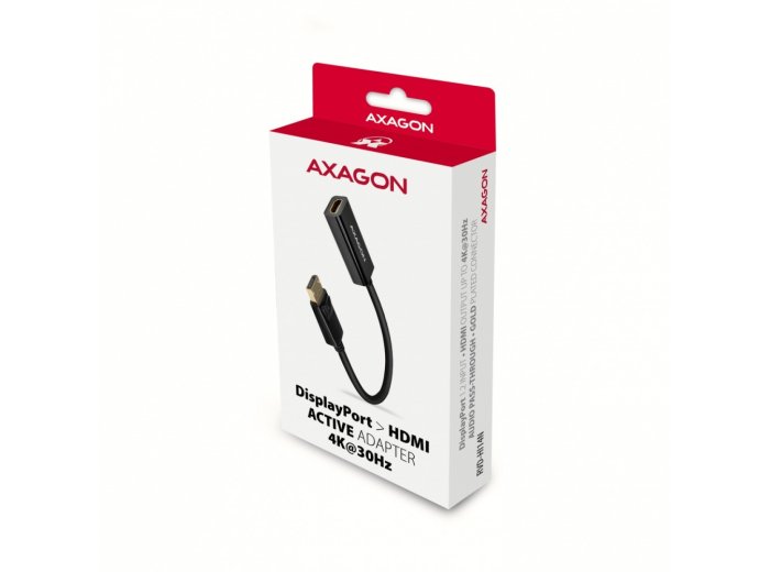 RVD-HI14N Adapter aktywny DisplayPort -> HDMI 1.4, 4K/30Hz, kabel 18cm