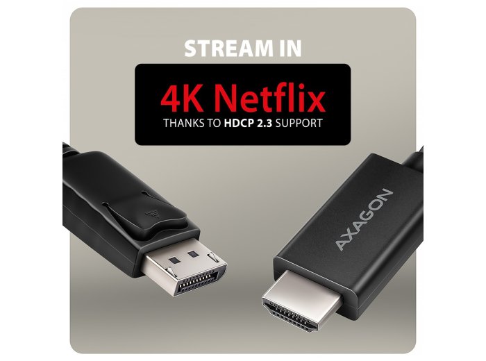 RVD-HI20C2 Adapter aktywny DisplayPort -> HDMI 1.4, 4K/60Hz, kabel 1,8m
