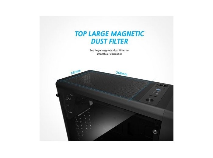Obudowa S3 TG ATX Mid Tower PC Case TG fan x3