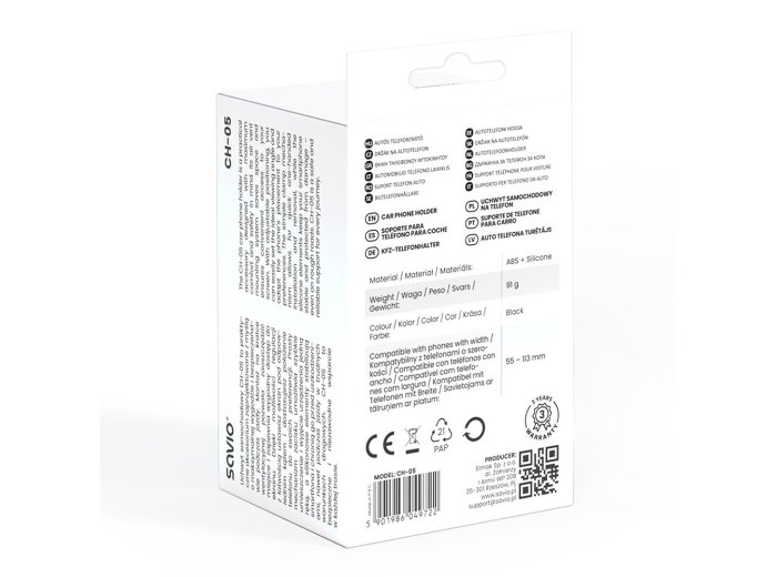 Uchwyt samochodowy na telefon SAVIO CH-05