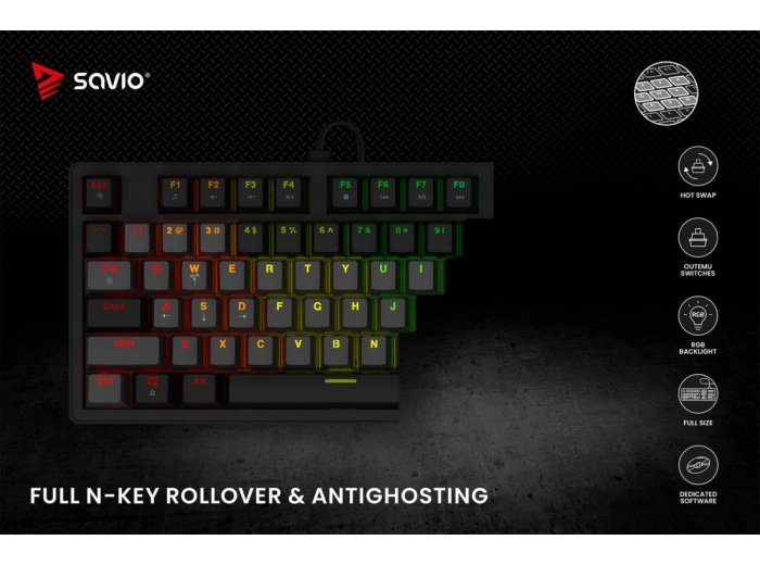 Klawiatura mechaniczna STYX Outemu Red Hot Swap RGB