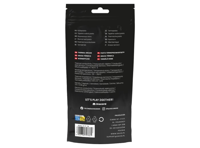 Pasta termoprzewodząca GLACIER TG-01 4.7W/m-K, 2g